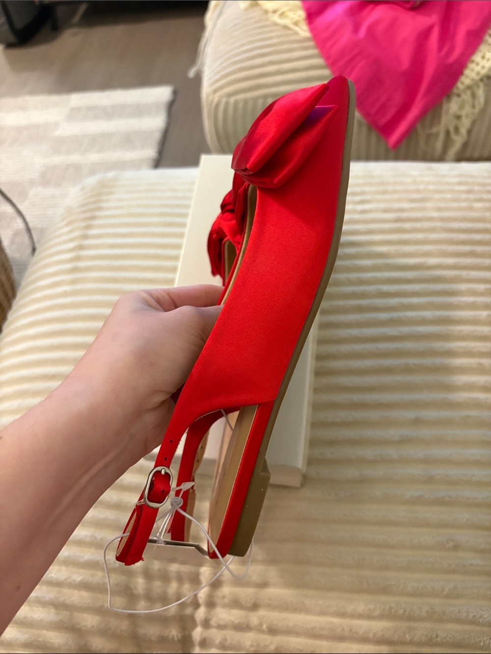 a new day Red Satin Bow Slingback Flats - Women - Picture 3 of 4
